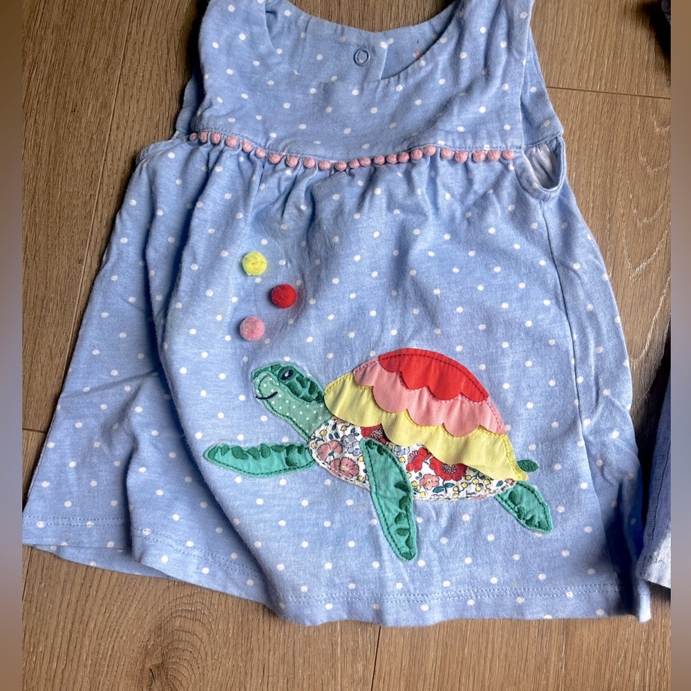 Baby Boden Lot Turtle Applique Cotton Top and Baby Boden Applique Woven Top 12M - Picture 5 of 8